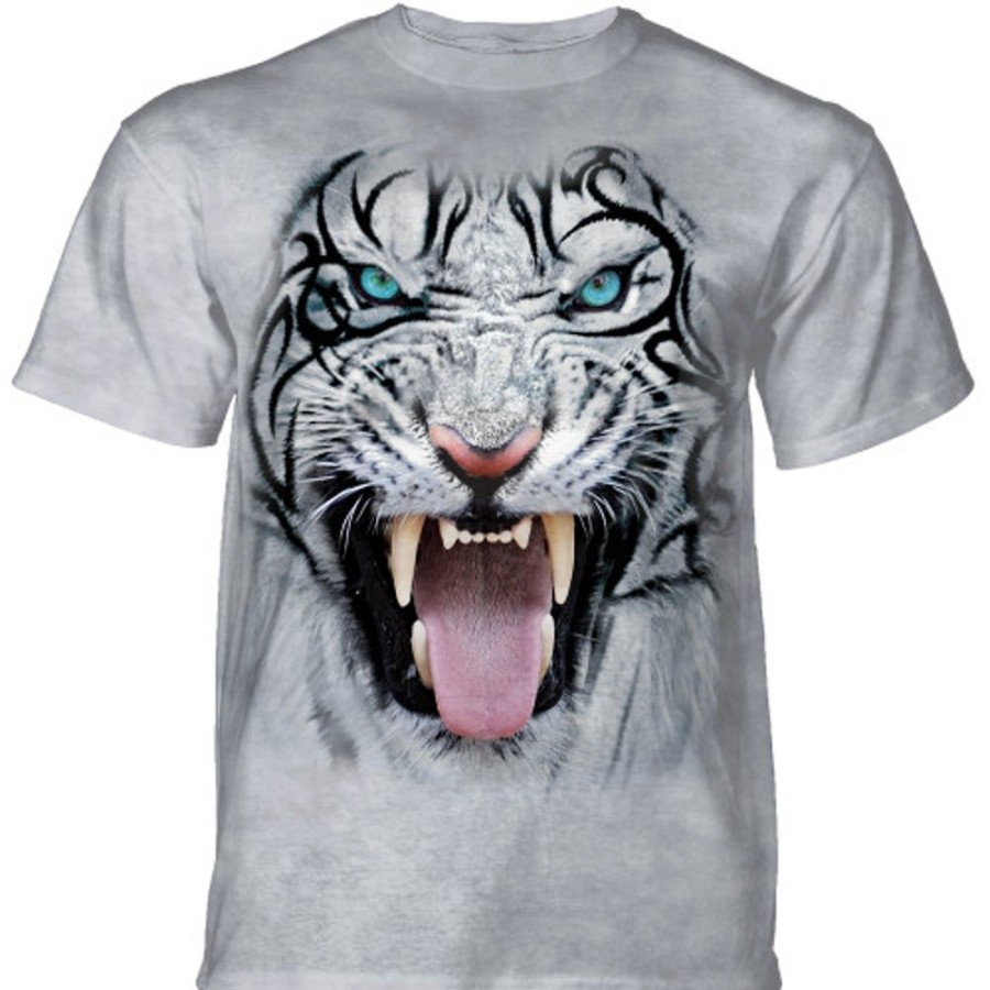 T-Shirts The Mountain | Big Face? Tribal White Tiger Classic Cotton T-Shirt