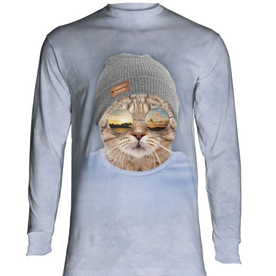 T-Shirts The Mountain | Cool Hipster Cat Classic Long-Sleeve T-Shirt