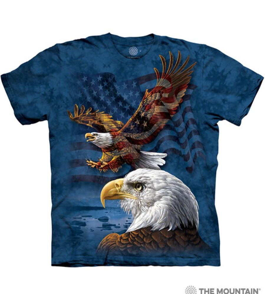 T-Shirts The Mountain | Eagle Flag Collage Classic Cotton T-Shirt