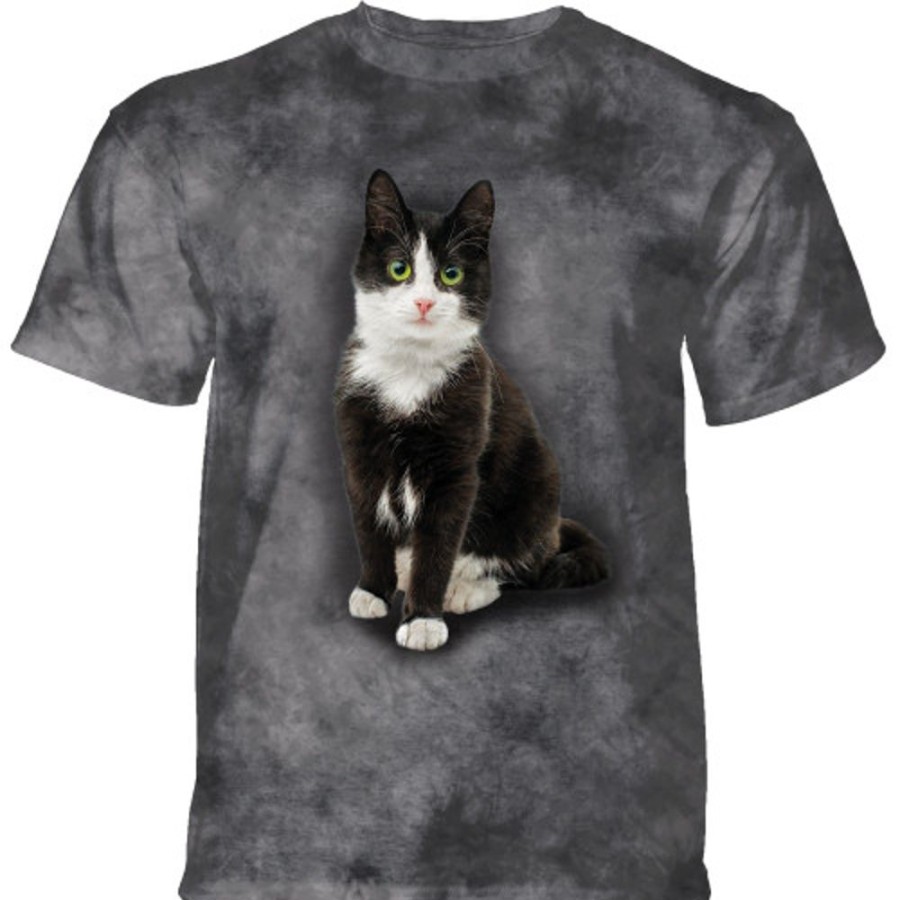 T-Shirts The Mountain | Black & White Cat Classic Cotton T-Shirt