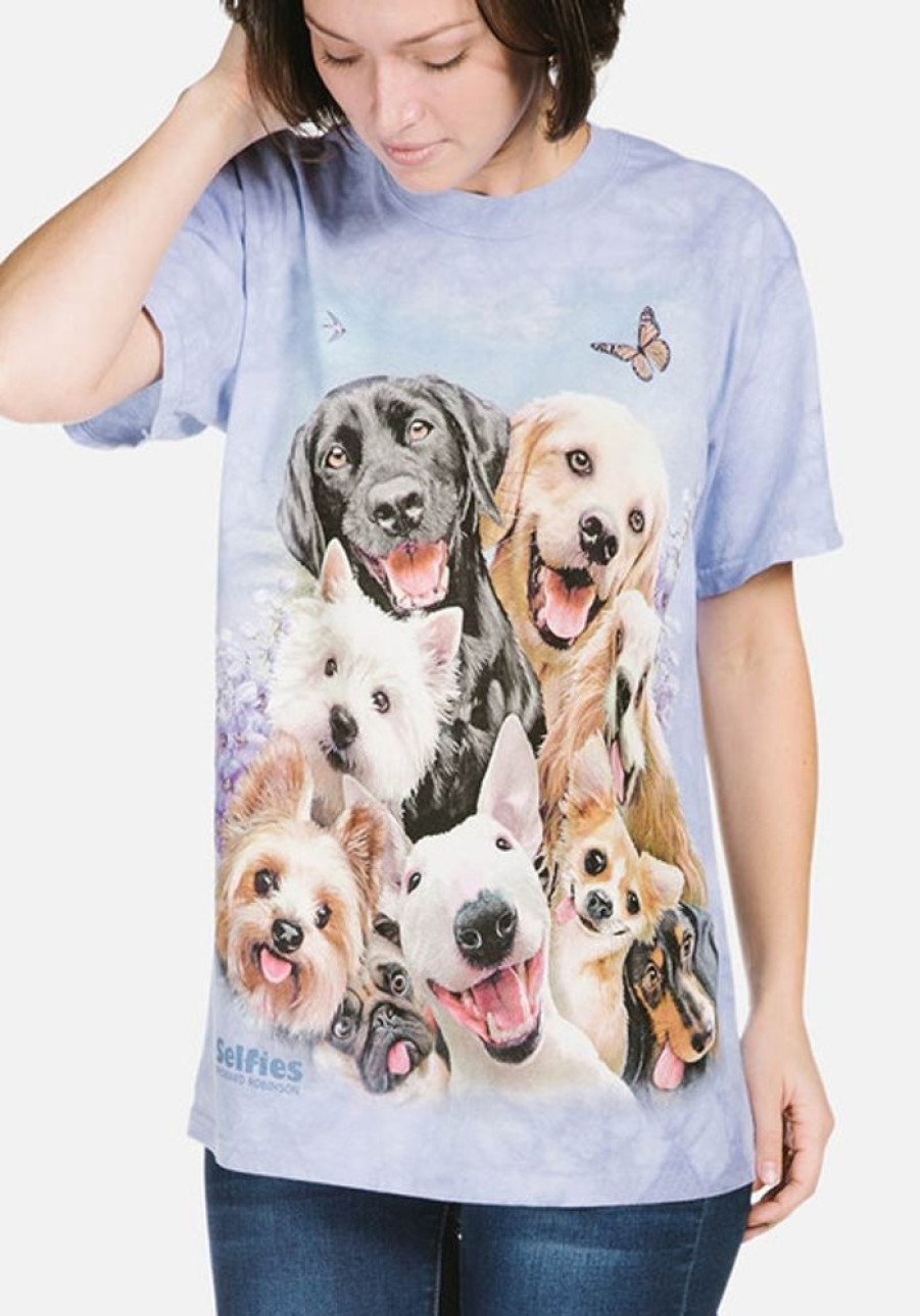 T-Shirts The Mountain | Dogs Selfie Classic Cotton T-Shirt