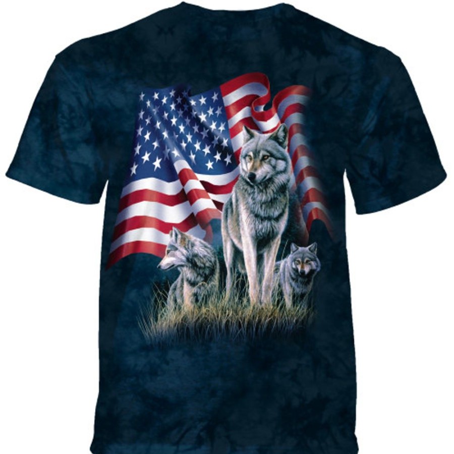 T-Shirts The Mountain | Wolf Flag Classic Cotton T-Shirt