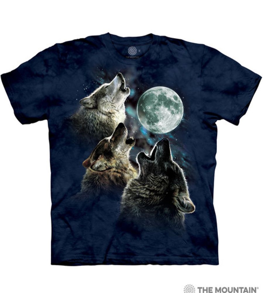 T-Shirts The Mountain | Three Wolf Moon? Classic Cotton T-Shirt - Blue