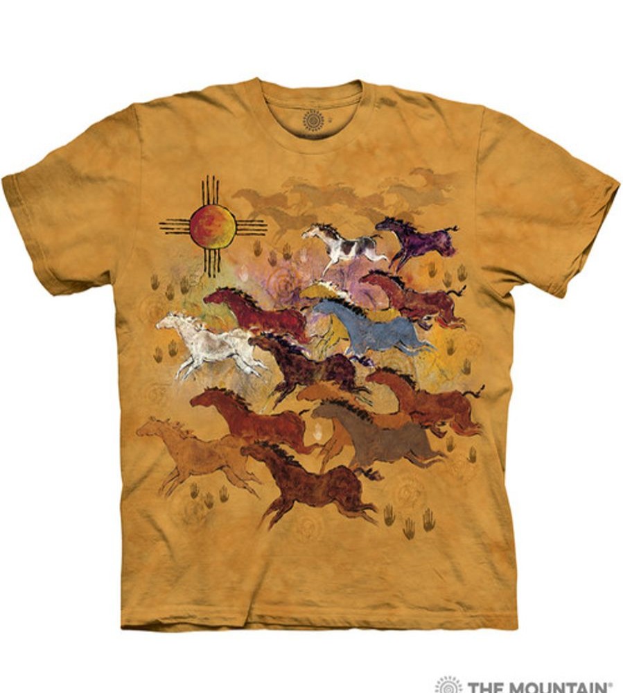 T-Shirts The Mountain | Horses And Sun Classic Cotton T-Shirt