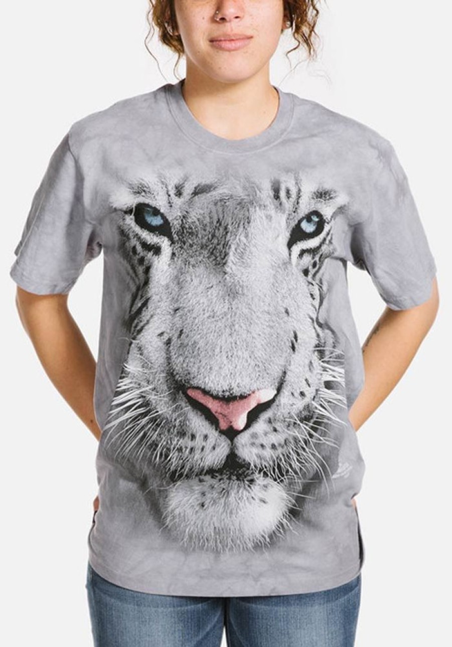 T-Shirts The Mountain | White Tiger Face Classic Cotton T-Shirt