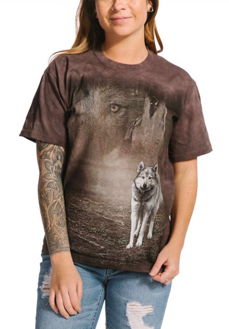 T-Shirts The Mountain | Grey Wolf Portrait Classic Cotton T-Shirt