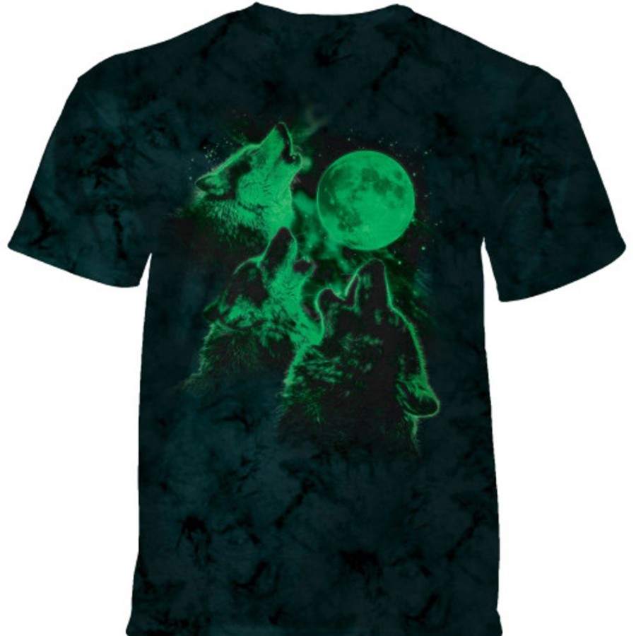 T-Shirts The Mountain | Three Wolf Moon? Classic Cotton T-Shirt - Glow In The Dark