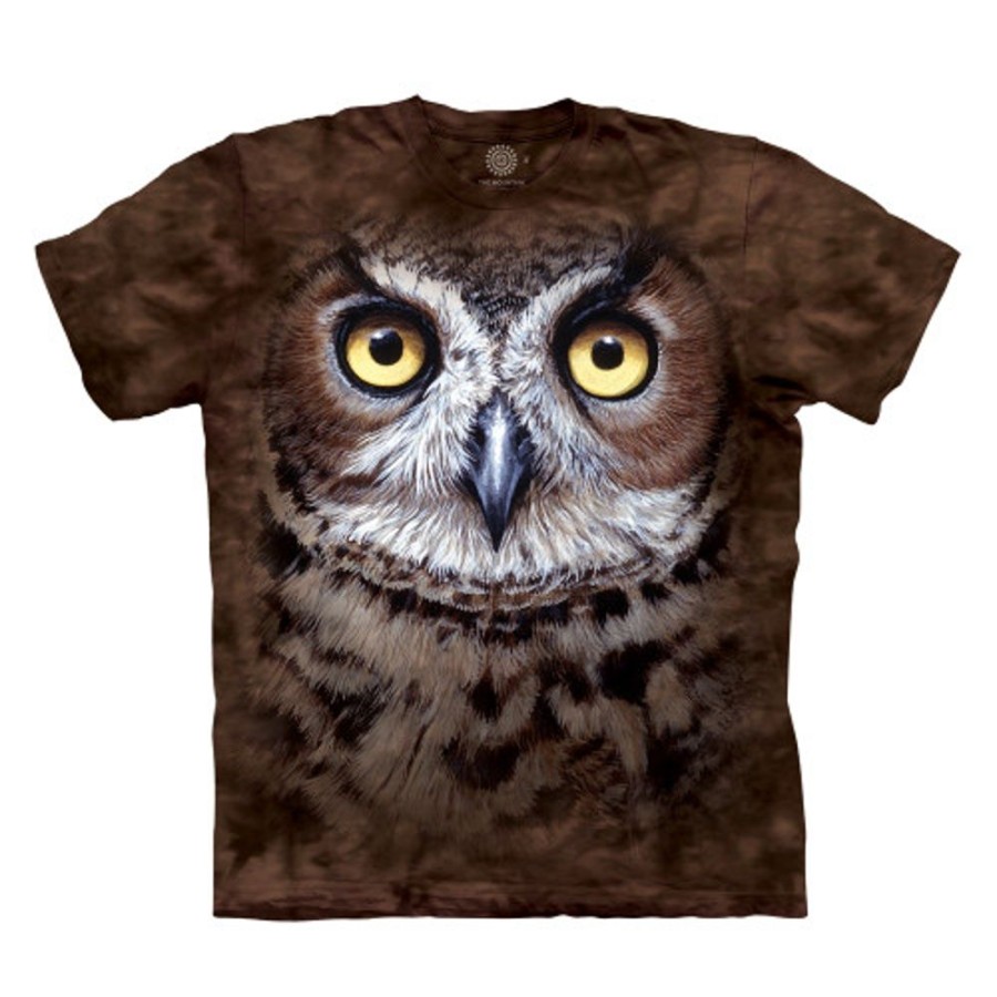 T-Shirts The Mountain | Great Horned Owl Head Classic Cotton T-Shirt