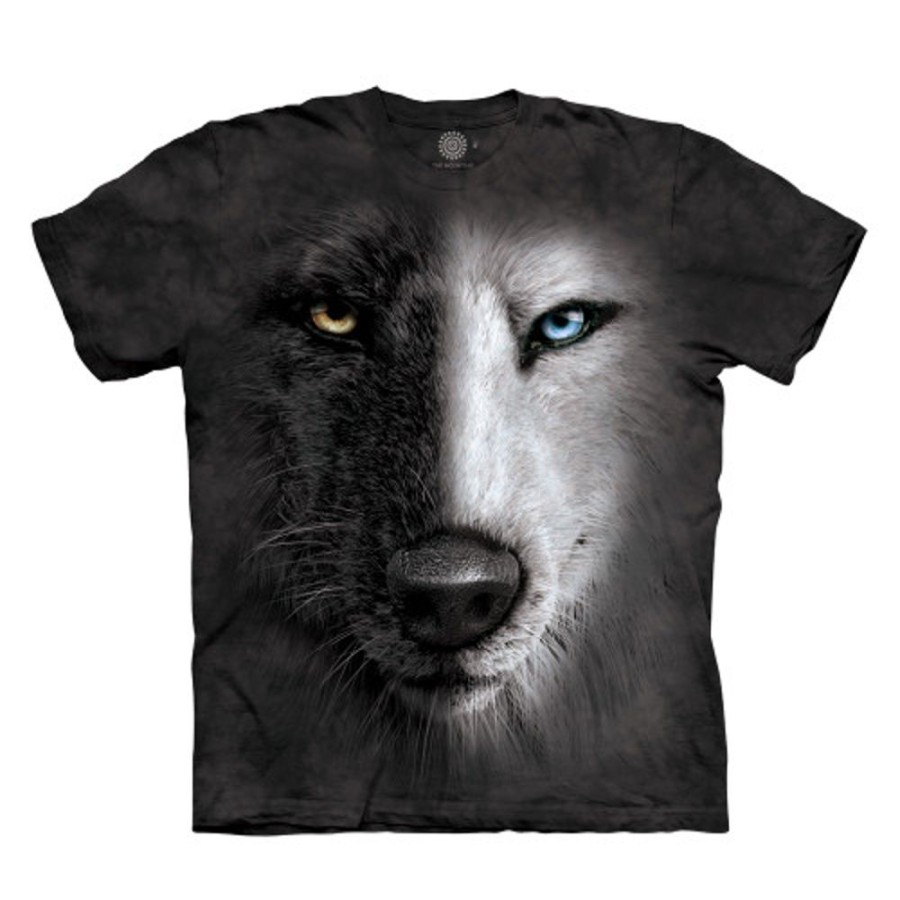 T-Shirts The Mountain | B&W Wolf Face Classic Cotton T-Shirt