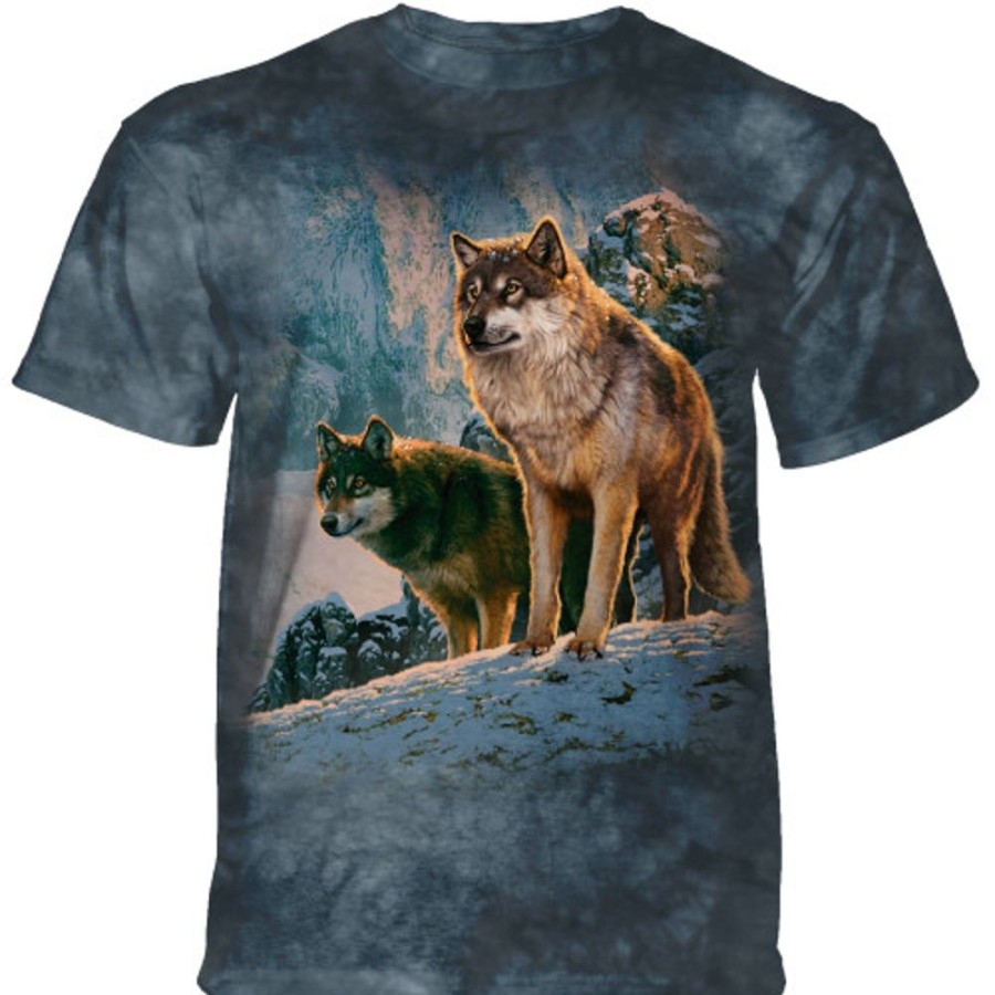 T-Shirts The Mountain | Wolf Couple Sunset Classic Cotton T-Shirt