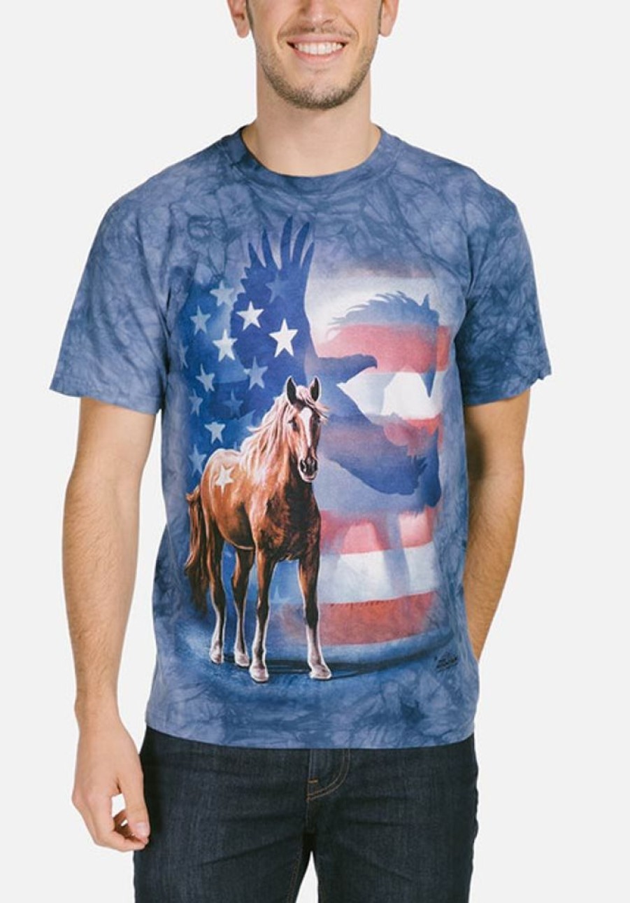 T-Shirts The Mountain | Wild Star Flag Classic Cotton T-Shirt