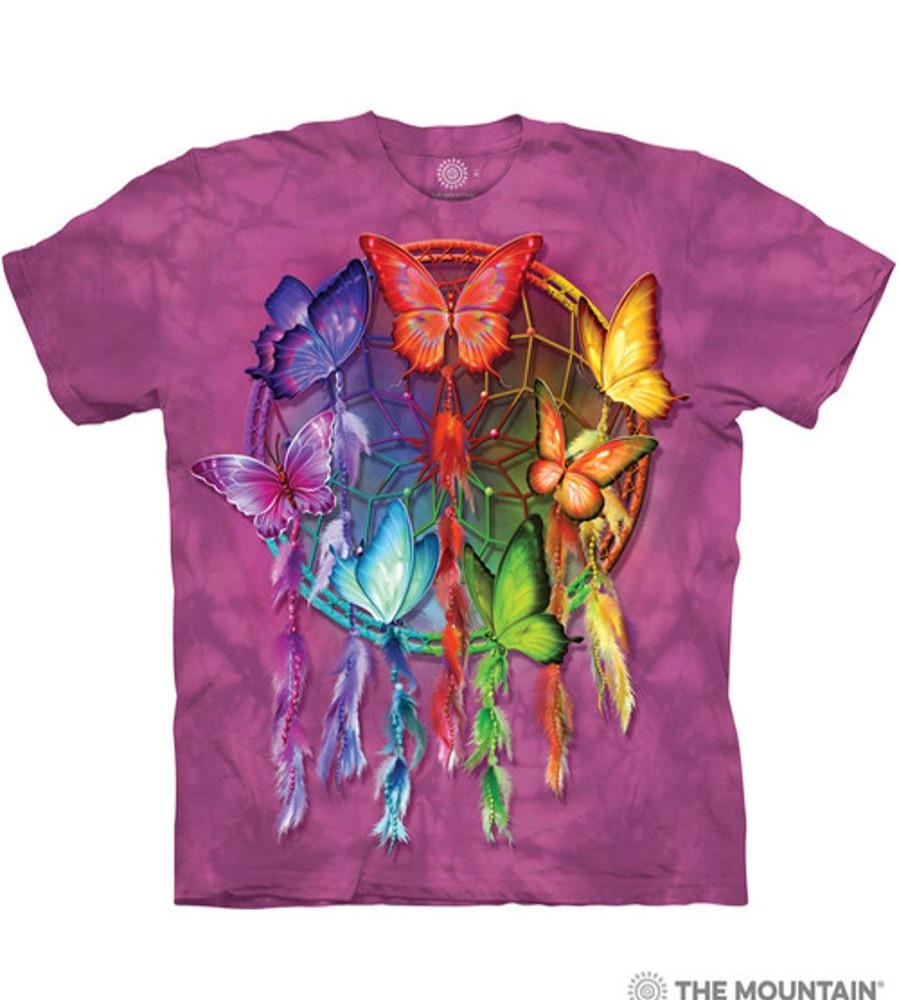 T-Shirts The Mountain | Rainbow Butterfly Dreamcatcher Classic Cotton T-Shirt