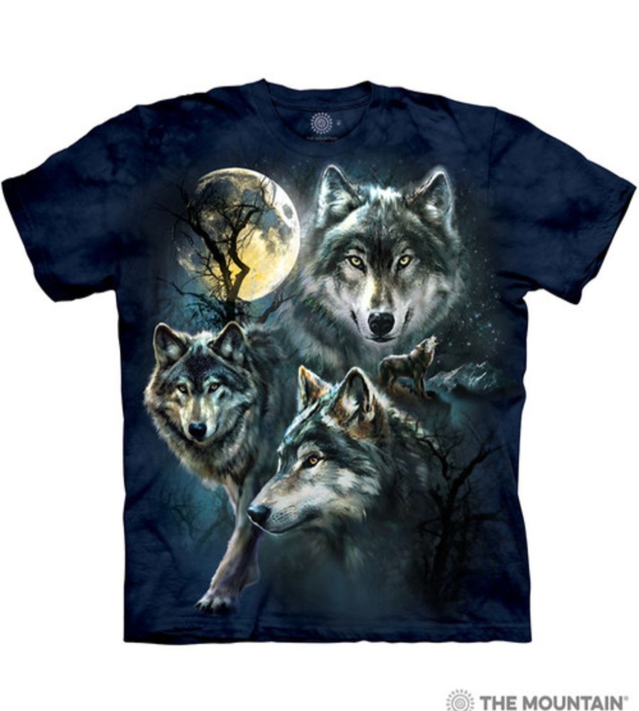 T-Shirts The Mountain | Moon Wolves Collage Classic Cotton T-Shirt